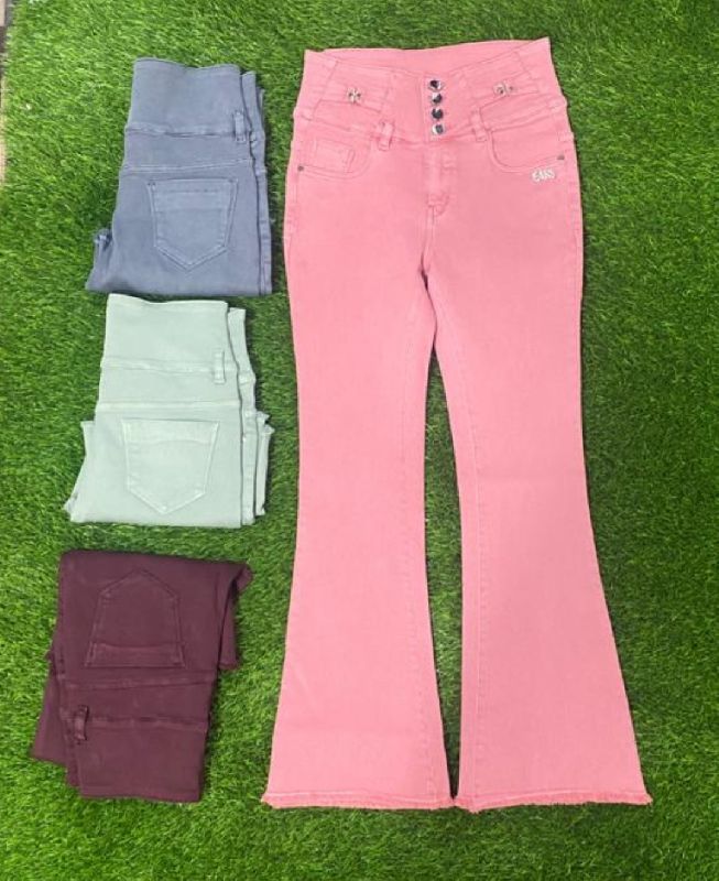 risiko Egen sporadisk Girls Rfd bellbottom color jeans, Pattern : Plain, Occasion : Formal Wear,  Party Wear at Rs 1,200 / pc in Delhi