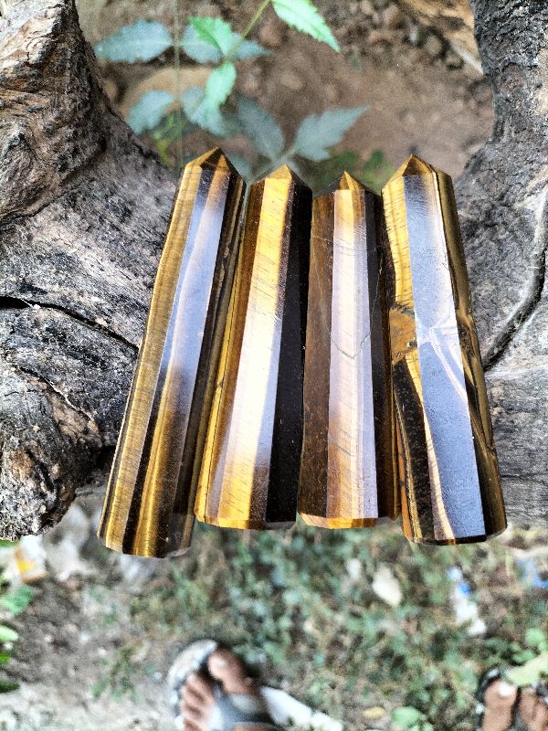 POLISHED TIGER EYE JEMBO, for REIKI HEALING, Gemstone Color : YELLOW BLACK