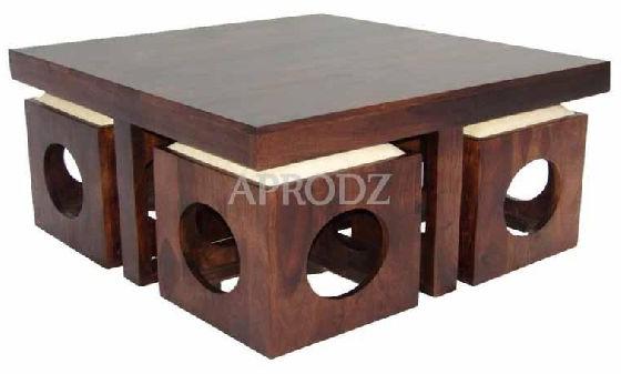 4 Seater Coffee Table Stool Set