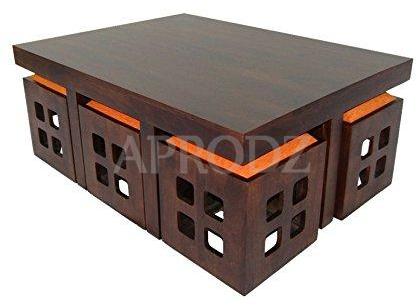 6 Seater Coffee Table Stool Set