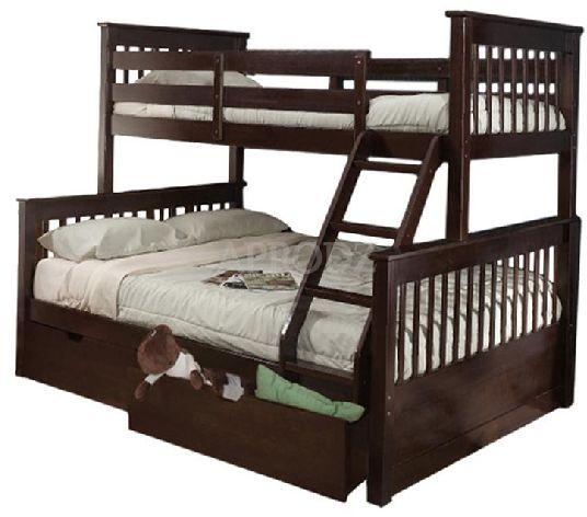 Solid Wood(Mango) Bunk Bed with Storage