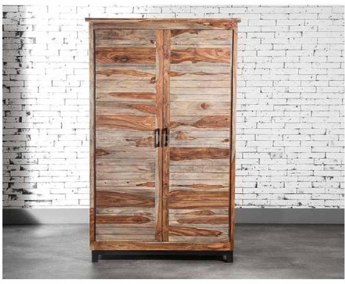 Solid Wood(Sheesham) Double Doors Storage Wardrobe, Dimension : Height (198 Cm), Width (60 Cm), Length (94 Cm).