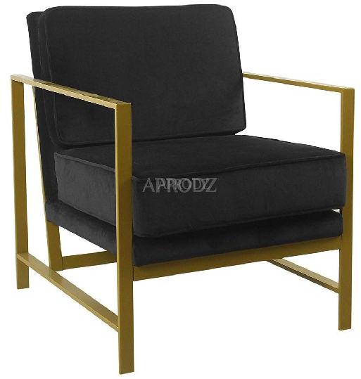 Metal Frame Velvet Accent Chair