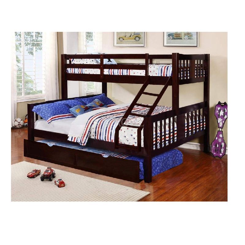 Twin Over Queen Bunk Bed with Trundle