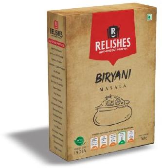 Relishes Blended Biryani Masala, for Cooking, Certification : FSSAI Certified