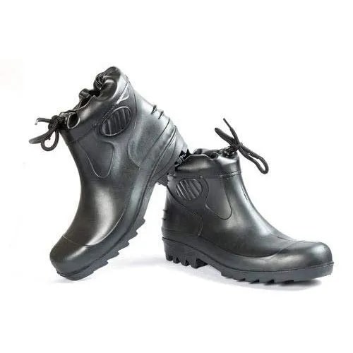 Plain Pvc Collar Boot Black Gumboots, for Safety Use, Style : Modern