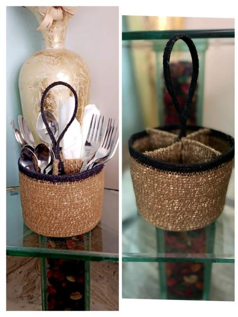 Seagrass Cutlery caddy, for Kitchen Use, Size : Approx 12x10 cms