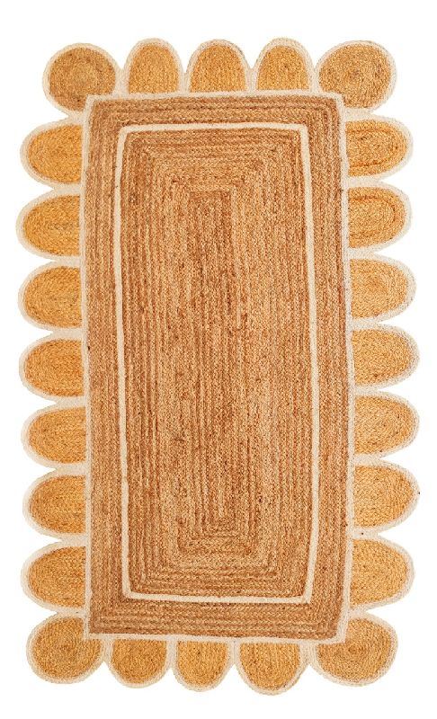Square Smooth Handmade Jute Carpet, for Rust Proof, Each To Handle, Durable, Color : Brown