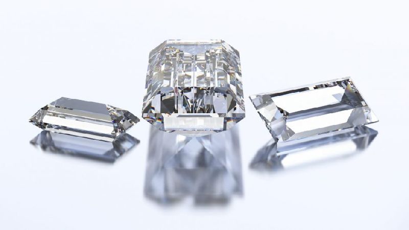 Transparent 3.29 Gms Real Natural Baguette Cut Diamonds