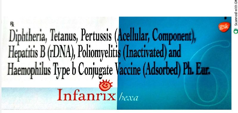 Infanrix Hexa Vaccine, for Human Use, Packaging Size : 1ml