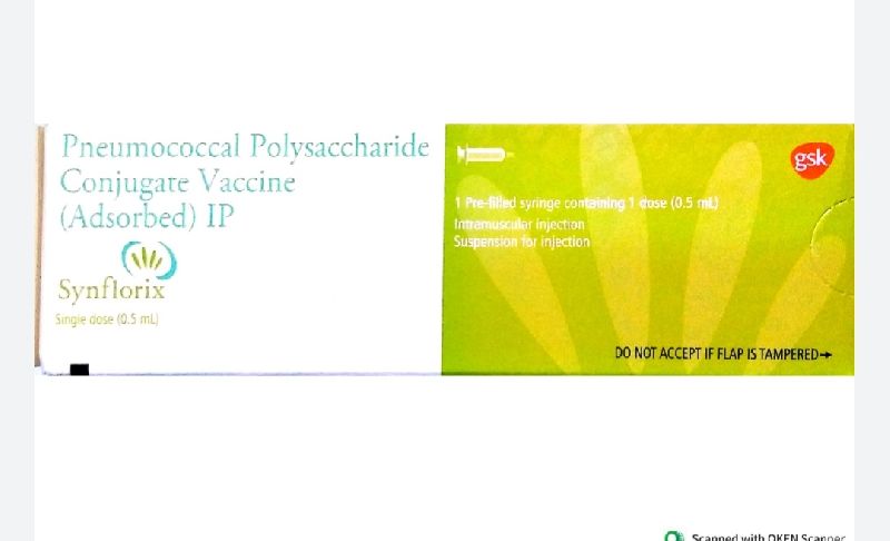 Synflorix Vaccine, for Human Use, Packaging Size : 0.5 ml