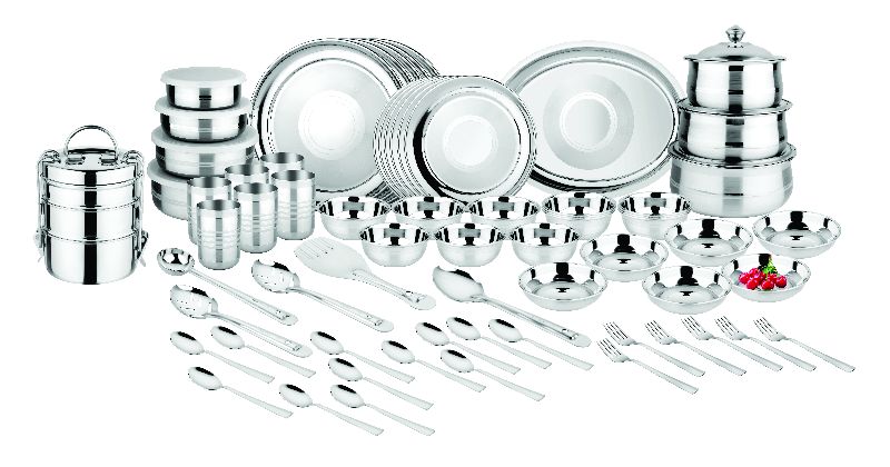 Stainless Steel 38 Piece Dinner Set, for Hotels, Home Use, Feature : Light Weight, Fine Finished