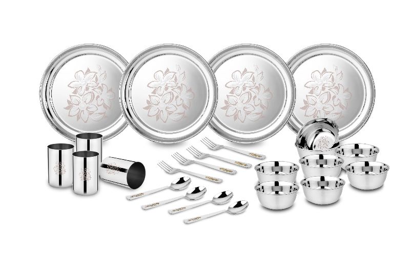 Stainless Steel Dinner Set, Type Fancy at best price Delhi from SNB