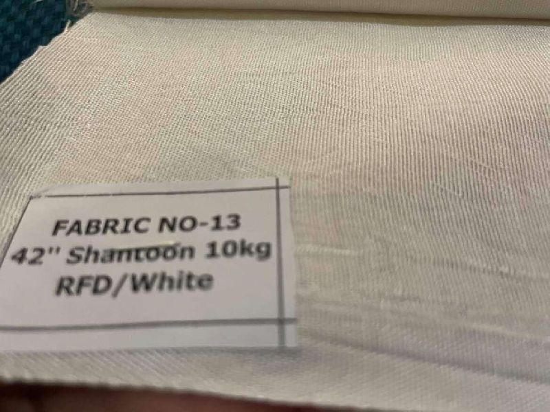 White 10Kg Shantoon Fabric, for Garments, Width : 42 Inch