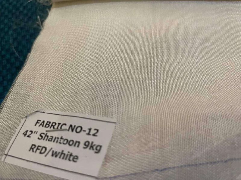 White 9Kg Shantoon Fabric, for Garments, Width : 42 Inch