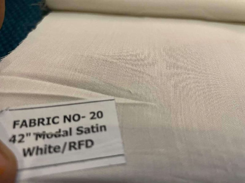 White Satin Fabric, for Garments, Pattern : Plain