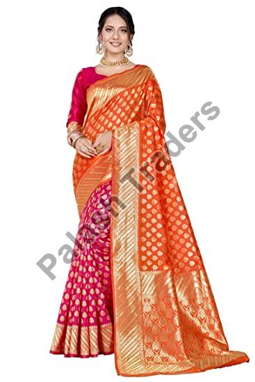 Unstitched Banarasi Saree, Occasion : Festival Wear