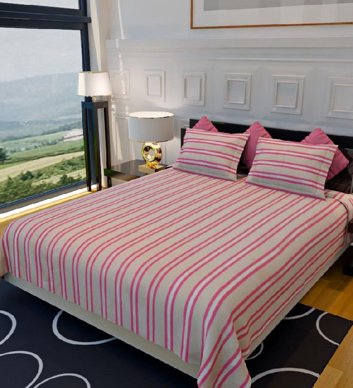 Cotton Checkered Bed Sheet, for Home, Hotel, Feature : Anti Shrink