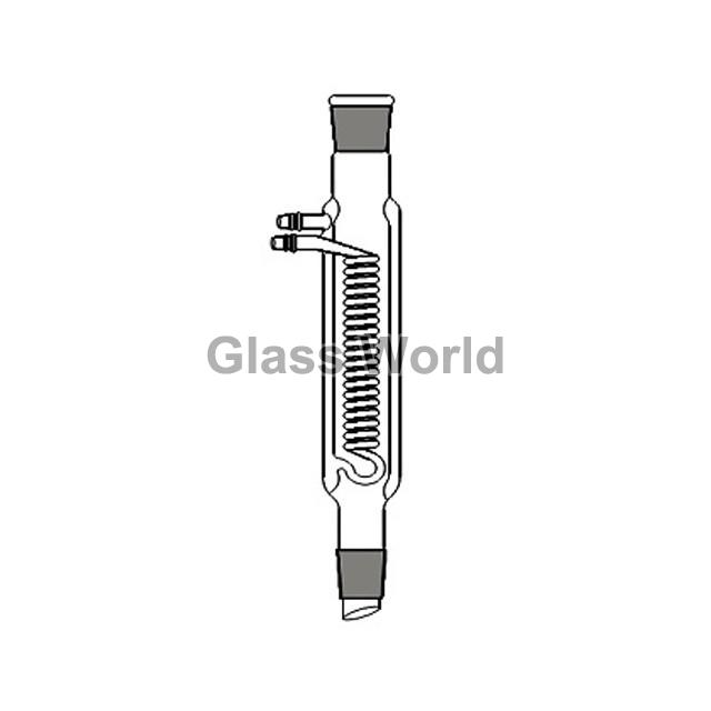 Glass Jacketed Coil Condenser, for Laboratory, Color Transparent at