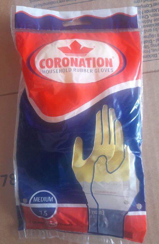 Latex Dotted Coronation Household Rubber Gloves, for Industrial Work