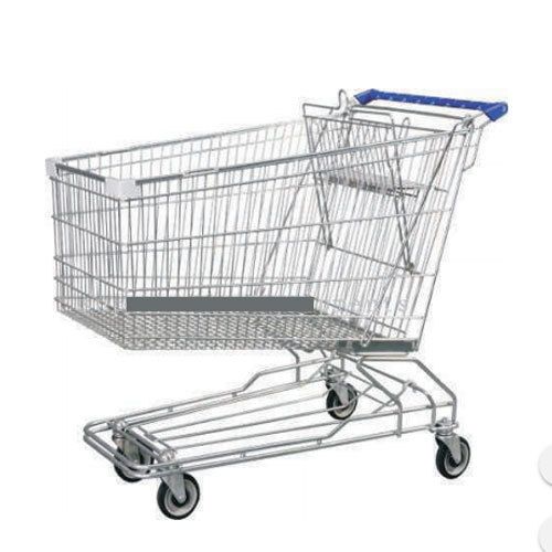 Stainless Steel 100 Litre Shopping Trolley, Color : Silver