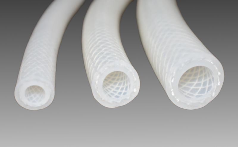 Polished Silicone Braided Tube, Color : White