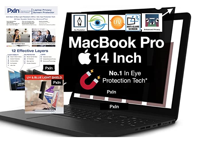 PxIn 14 Inch MacBook Pro Privacy Screen Filter No Eye Strain