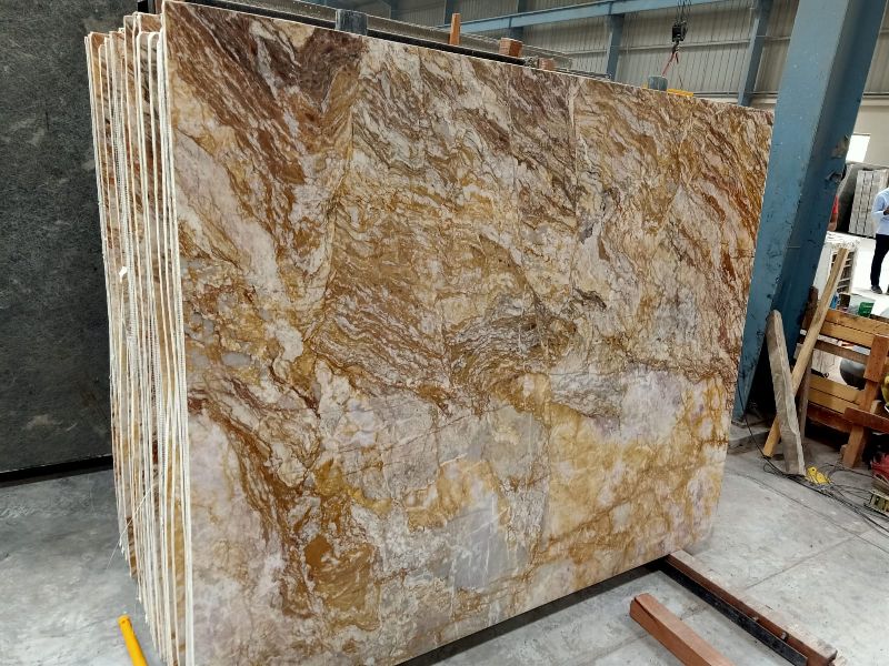 Marble Slabs ( Lava Gold), Size : 10x6ft