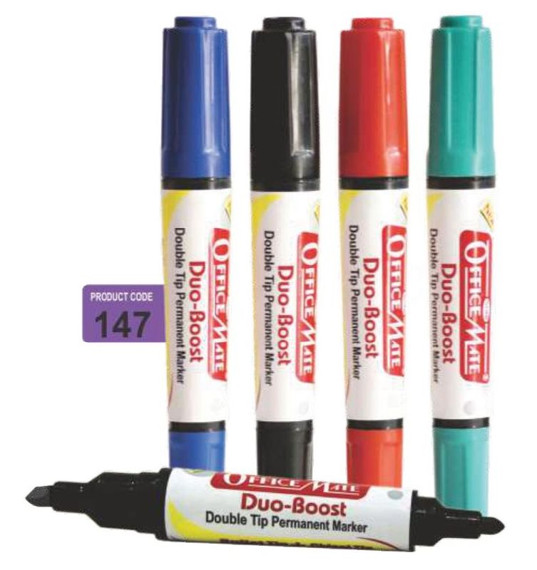 Plastic Double Tip Permanent Marker, for Office, School, Size : Standard