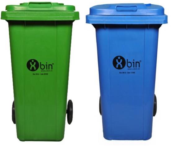 Square.Rectangular Wheeled HDPE Generic Bins 120Ltr, for Outdoor Trash, Refuse Collection, Pattern : Plain