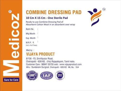 10x15cm Combine Dressing Pad, Packaging Type : Plastic Packet