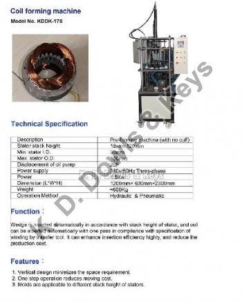 Coil pressing machine Model No. KDDK-178, Dimension (LxWxH) : 1200mm*630mm*2300mm