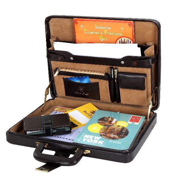 Hard Craft BCHC010BR Leather Briefcase, Color Brown HARD CRAFT