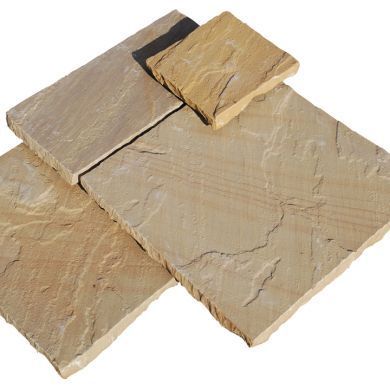 Rectangular Non Polished Golden Leaf Sandstone, for Flooring, Wall, Pattern : Plain