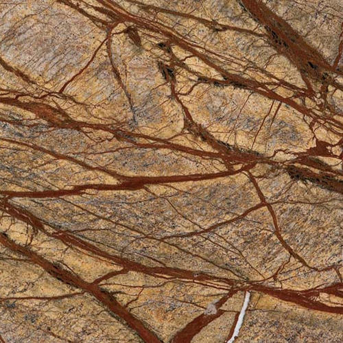 Non Polished Rainforest Brown Marble Stone, for Countertops, Staircase, Flooring, Feature : Crack Resistance