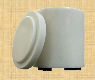 Polished Plain Marble Jar, Shape : Round