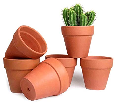 Plain Polished Clay Planter, Color : Red
