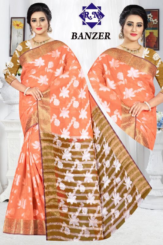 Unstitched cotton saree, for Easy Wash, Width : 6.30 Mtr