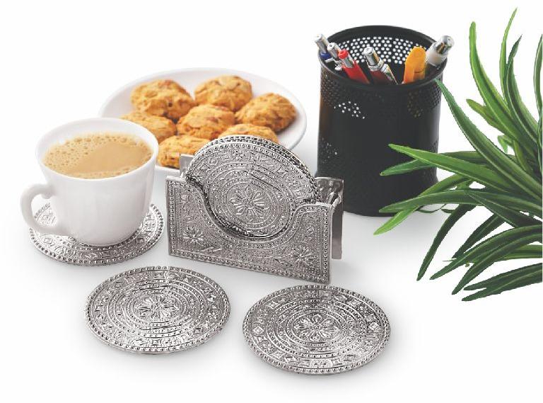 Polished Plain Silver Tea Coaster Set, Feature : Eco Friendly, Fine Finishing, Light Weight