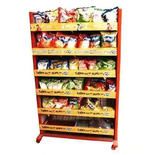 Stainless Steel Snacks Display Rack, Feature : Fine Finish, Heavy Duty, Long Strength