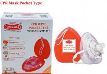 Desco CPR Mask Pocket Type, Color : Orange