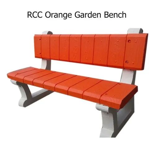 Rectangular RCC Orange Garden Bench, Length : 5feet, Width : 1.5feet