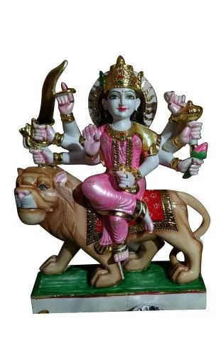 2.5 Feet Marble Durga Mata Statue