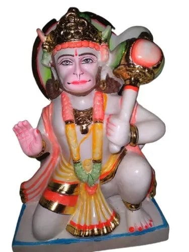 Marble Painted Hanuman Statue