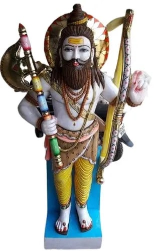 Polished Painted Marble Parshuram Statue, Size : 2 Feet