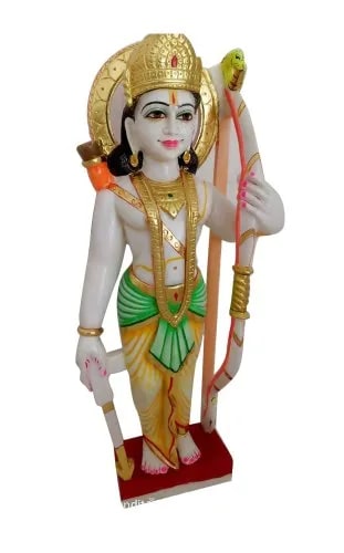 Marble Ram Statue, for Worship, Temple, Pattern : Painted