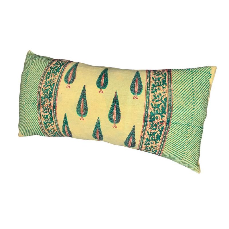 A-CC-C-Y-0024 Hand Block Printed Cushion Cover, Size : 45cm X 45cm