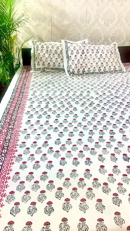 DKWTYL101 Hand Block Printed Cotton Double Bedsheet