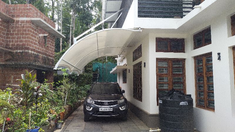 Polyester Tensile fabric installation, for Roofing