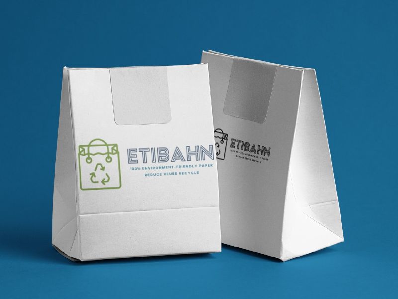 White Kraft Paper Grocery Bags